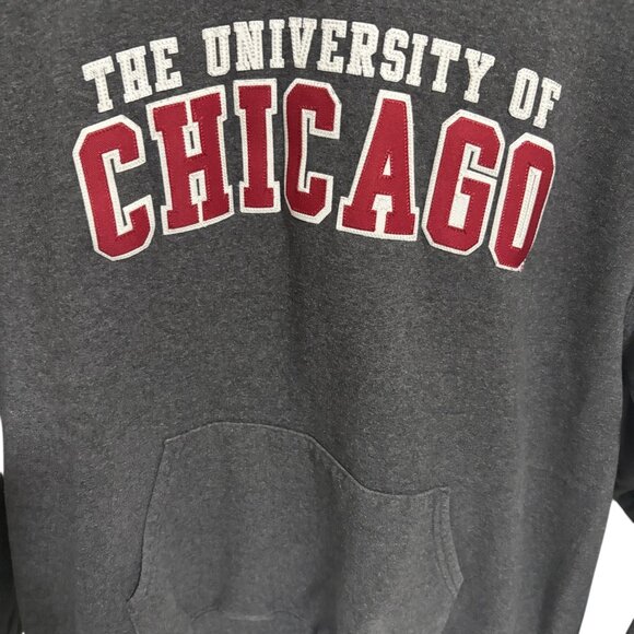 University of Chicago Hooded Sweatshirt Mens Size Large Embroidered Champion - Picture 2 of 6